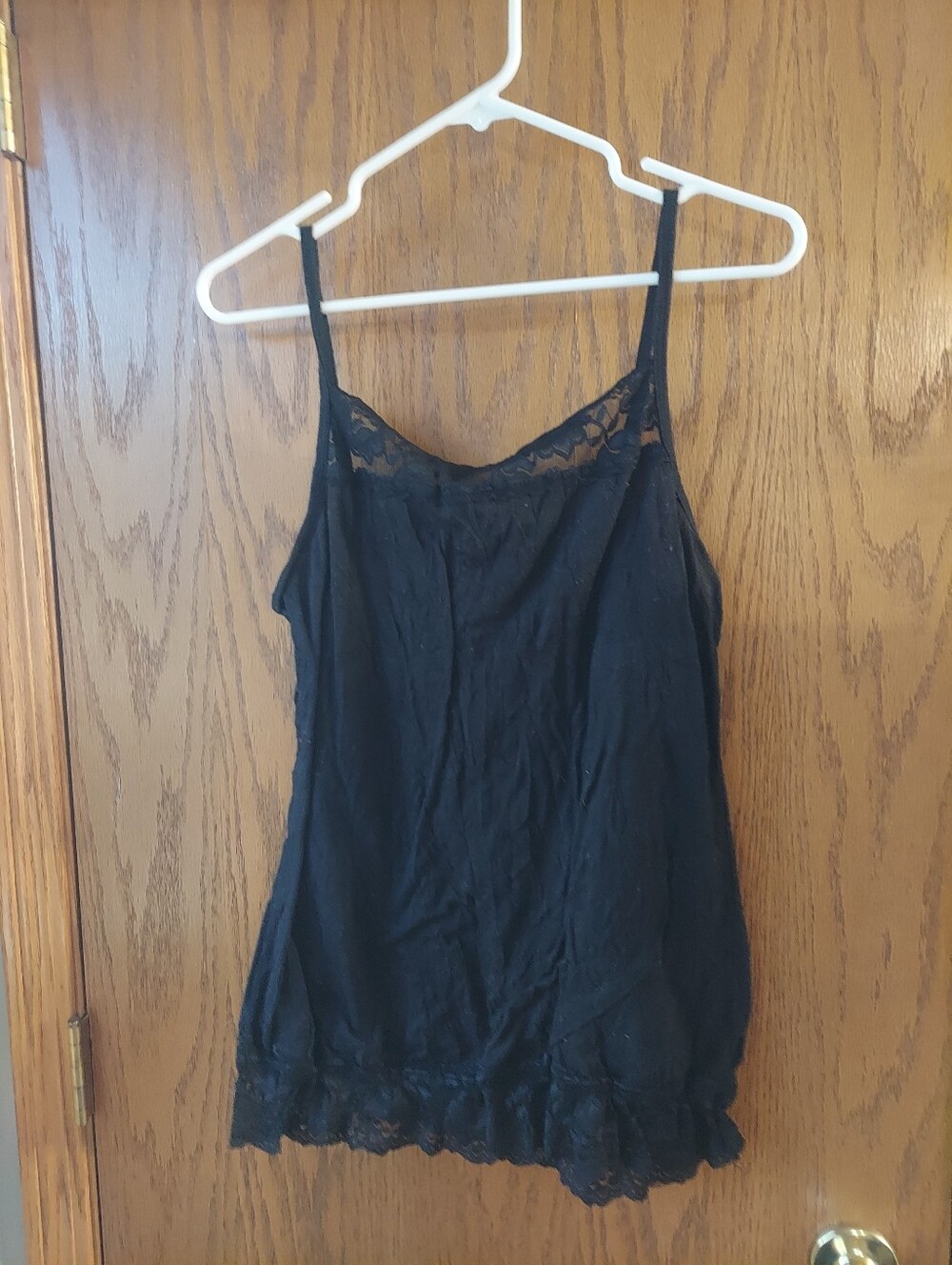Maurices Black Lace Trim Cami Tank Top - Size 1x